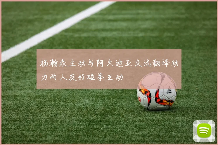 杨瀚森主动与阿夫迪亚交流翻译助力两人友好碰拳互动